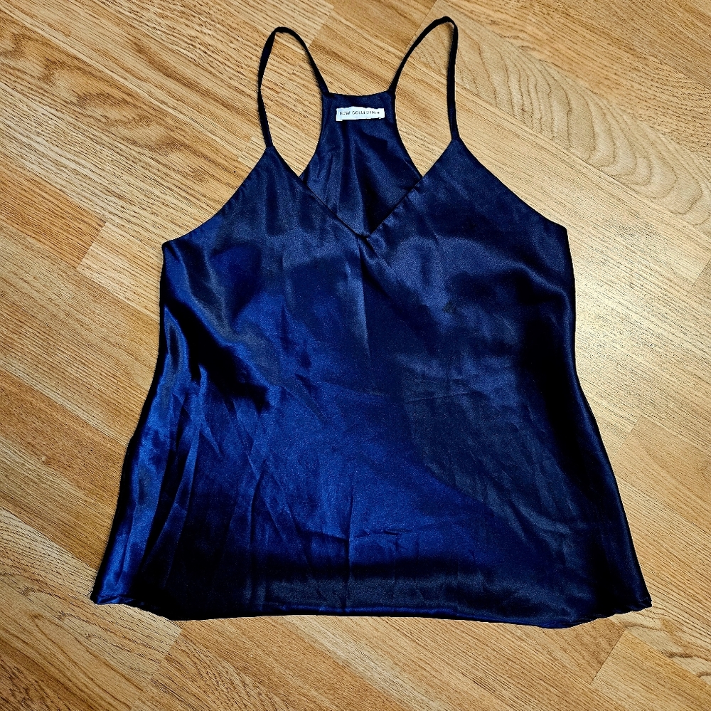 NEW Womens Satin Tank Tops V Neck Sleeveless Camisole Cami Spaghetti Straps